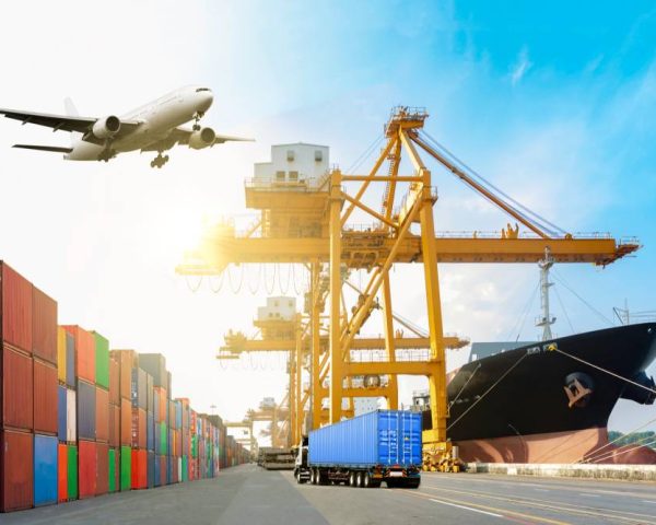 Ship,Cargo,Containers,Loading,To,Harbor,By,Crane,,,With